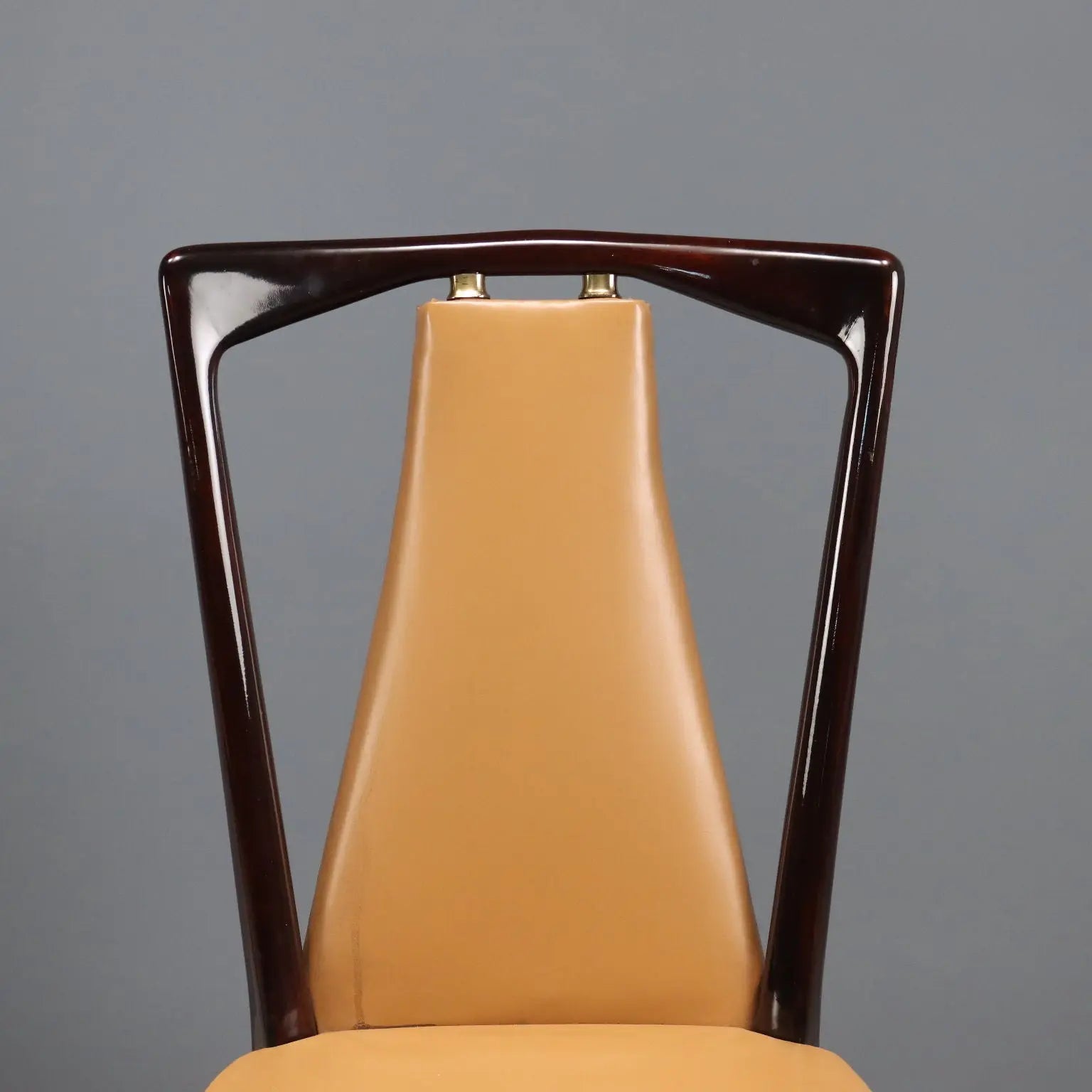 Vintage Chairs Design Osvaldo Borsani Wood Leatherette 1950s