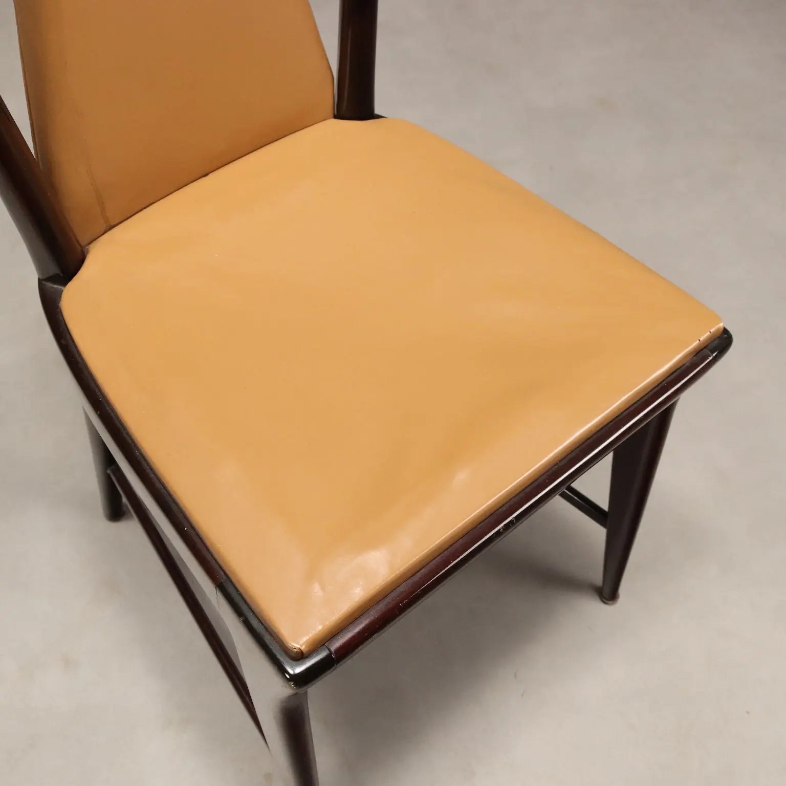 Vintage Chairs Design Osvaldo Borsani Wood Leatherette 1950s