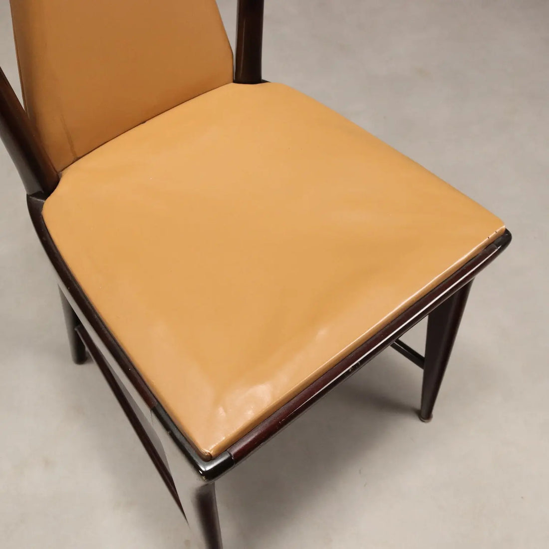 Vintage Chairs Design Osvaldo Borsani Wood Leatherette 1950s