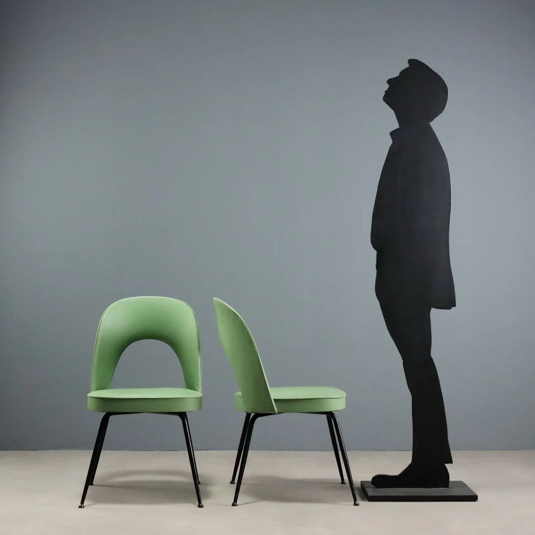 Vintage Chairs Leatherette Metal Design Italy 1960s