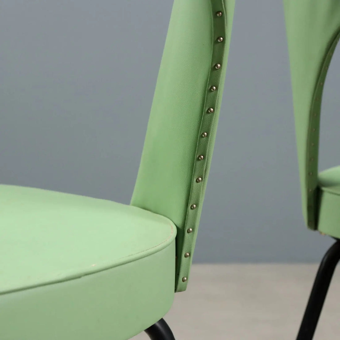 Vintage Chairs Leatherette Metal Design Italy 1960s