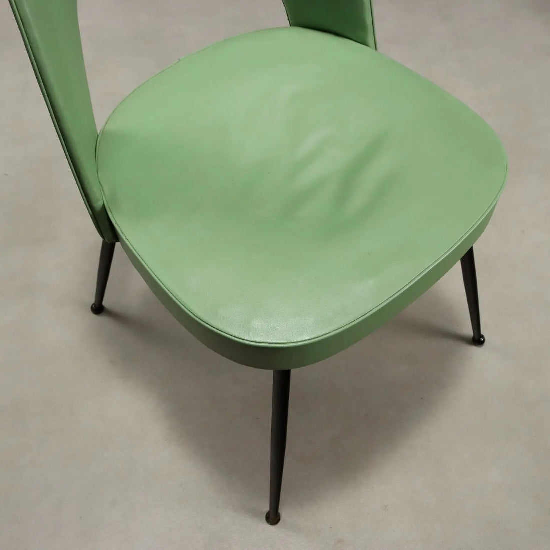 Vintage Chairs Leatherette Metal Design Italy 1960s