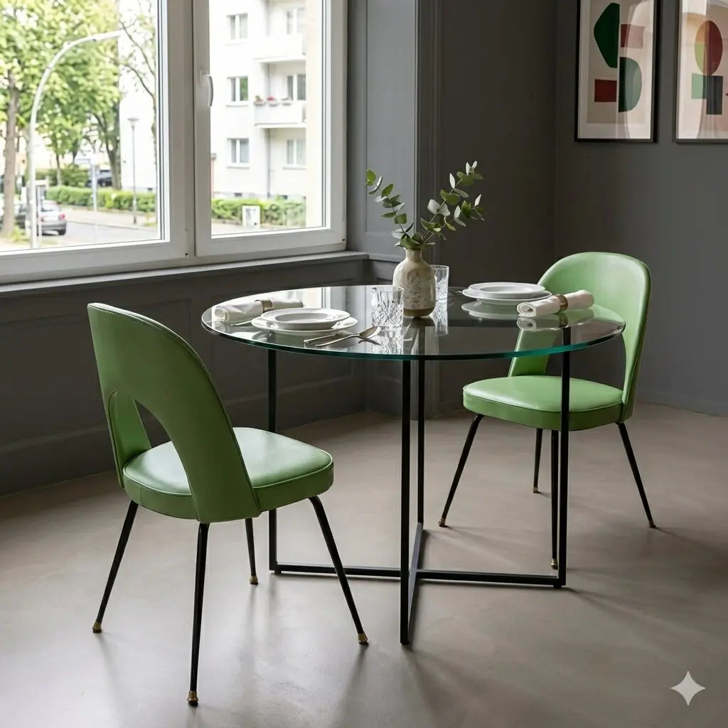 Vintage Chairs Leatherette Metal Design Italy 1960s