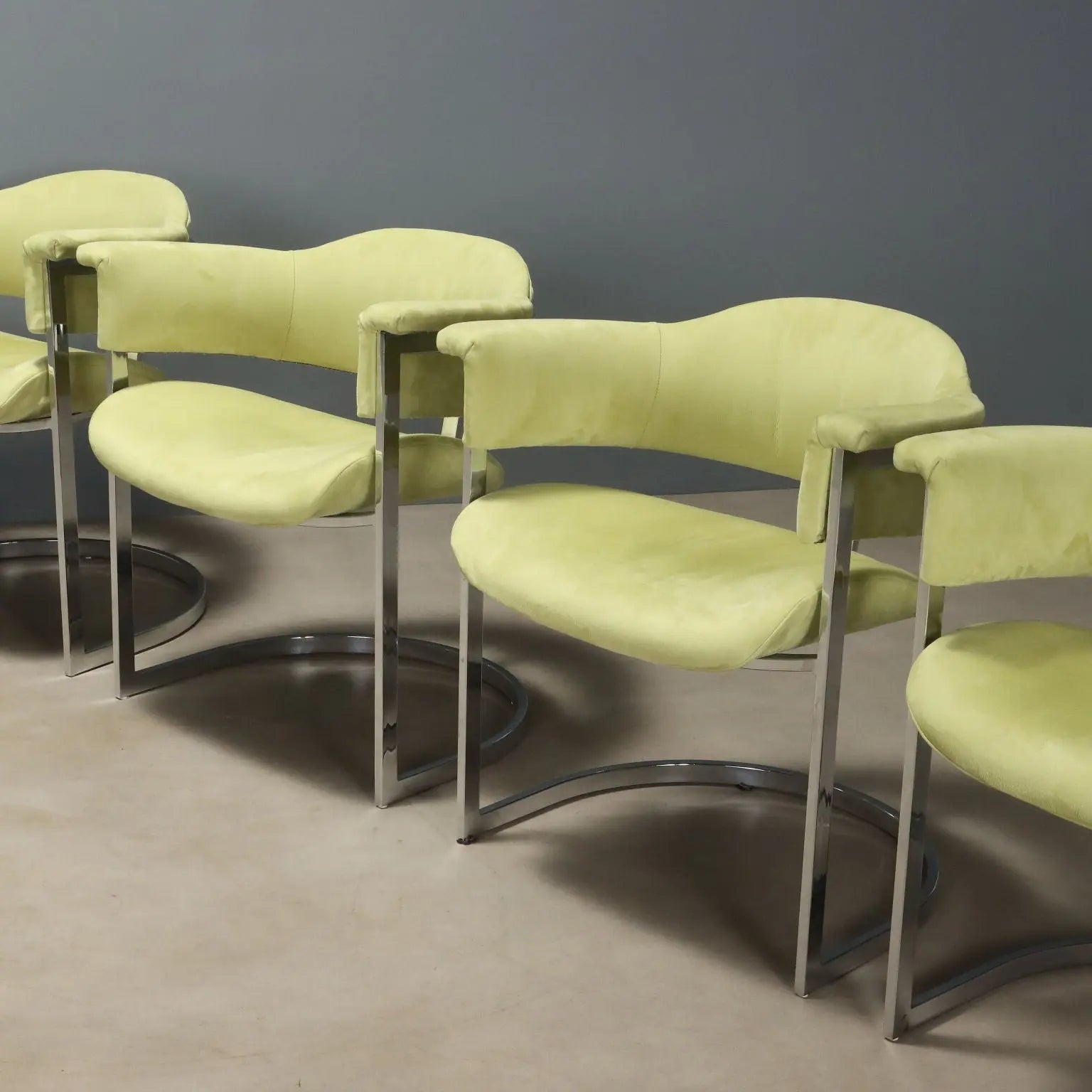 Vintage Saporiti Chairs Design Vittorio Introini Fabric 1970s