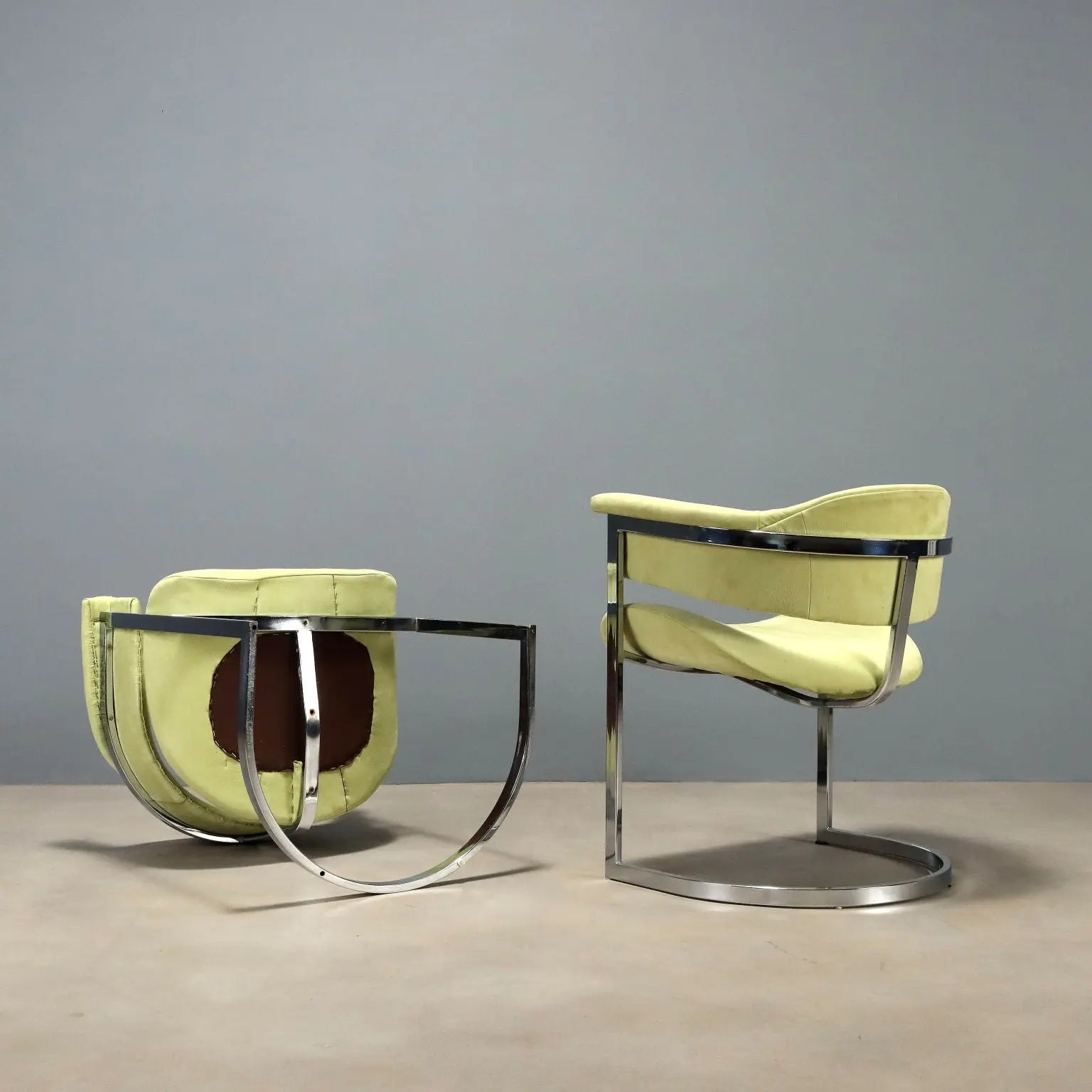 Vintage Saporiti Chairs Design Vittorio Introini Fabric 1970s