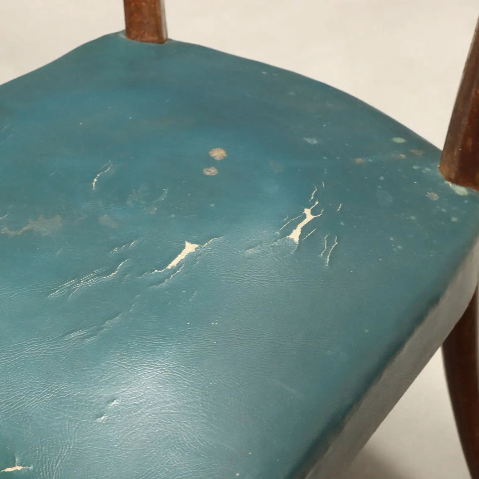 Vintage Chairs Beech Leatherette Fabric Design Italy 1950s-1960s