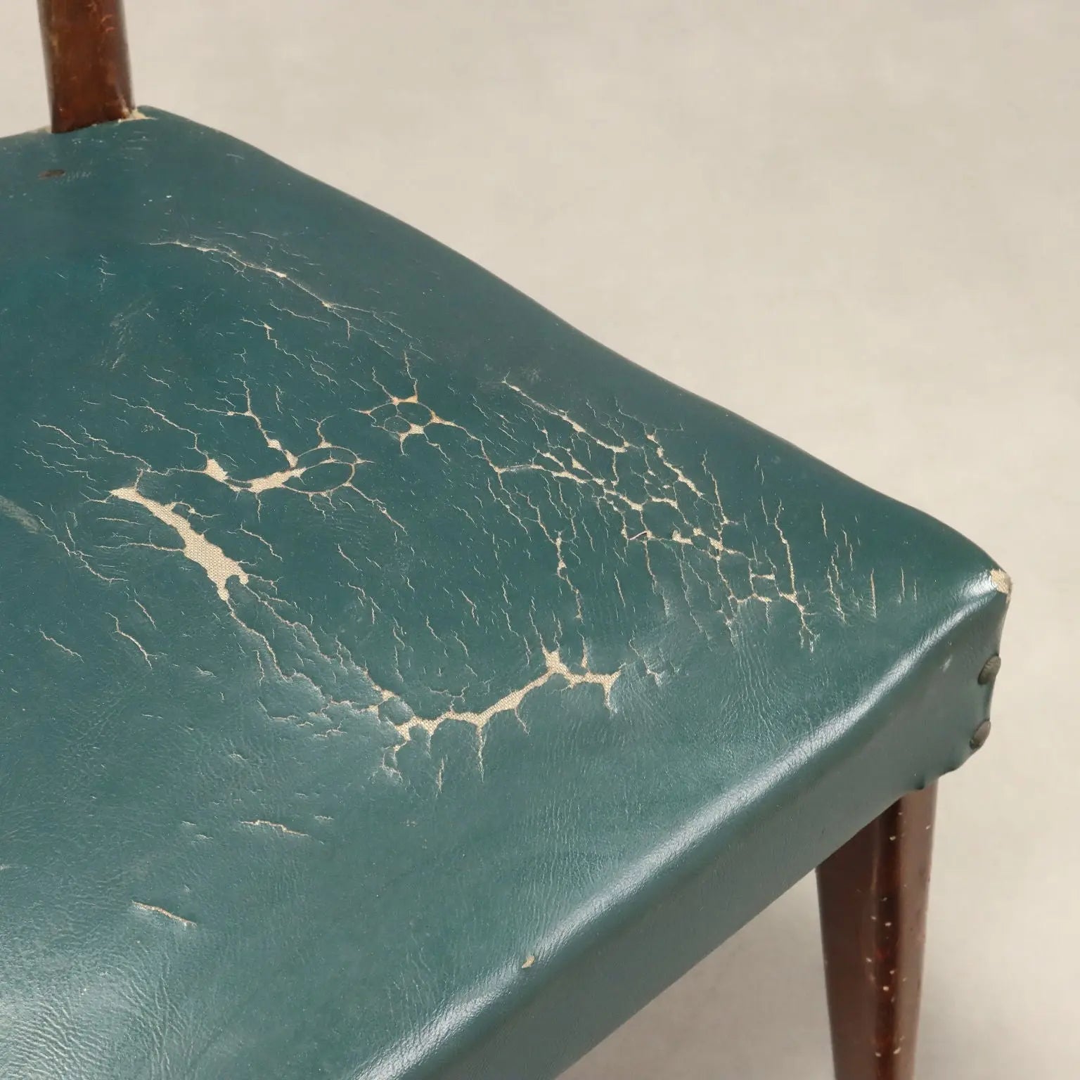 Vintage Chairs Beech Leatherette Fabric Design Italy 1950s-1960s