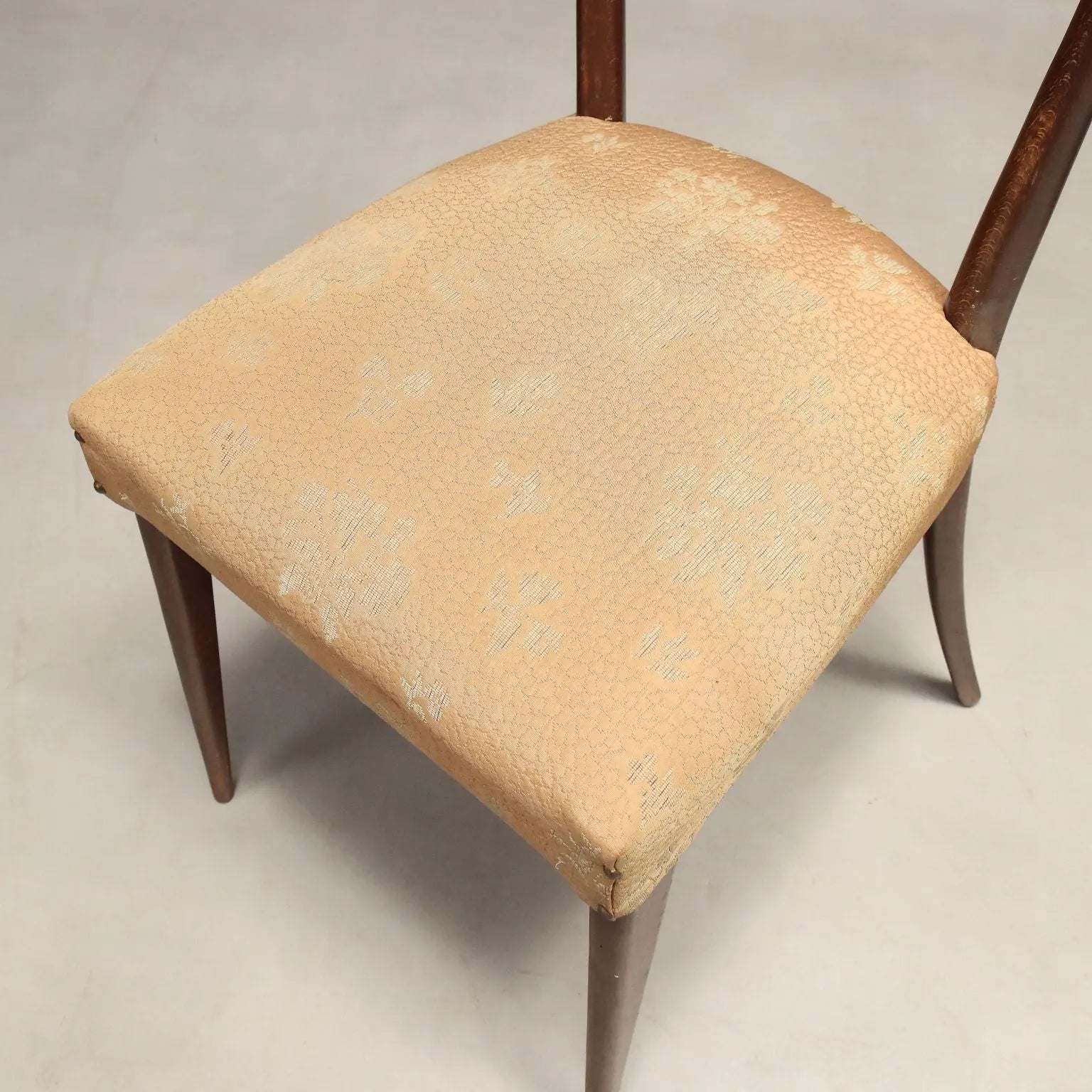Vintage Chairs Beech Leatherette Fabric Design Italy 1950s-1960s