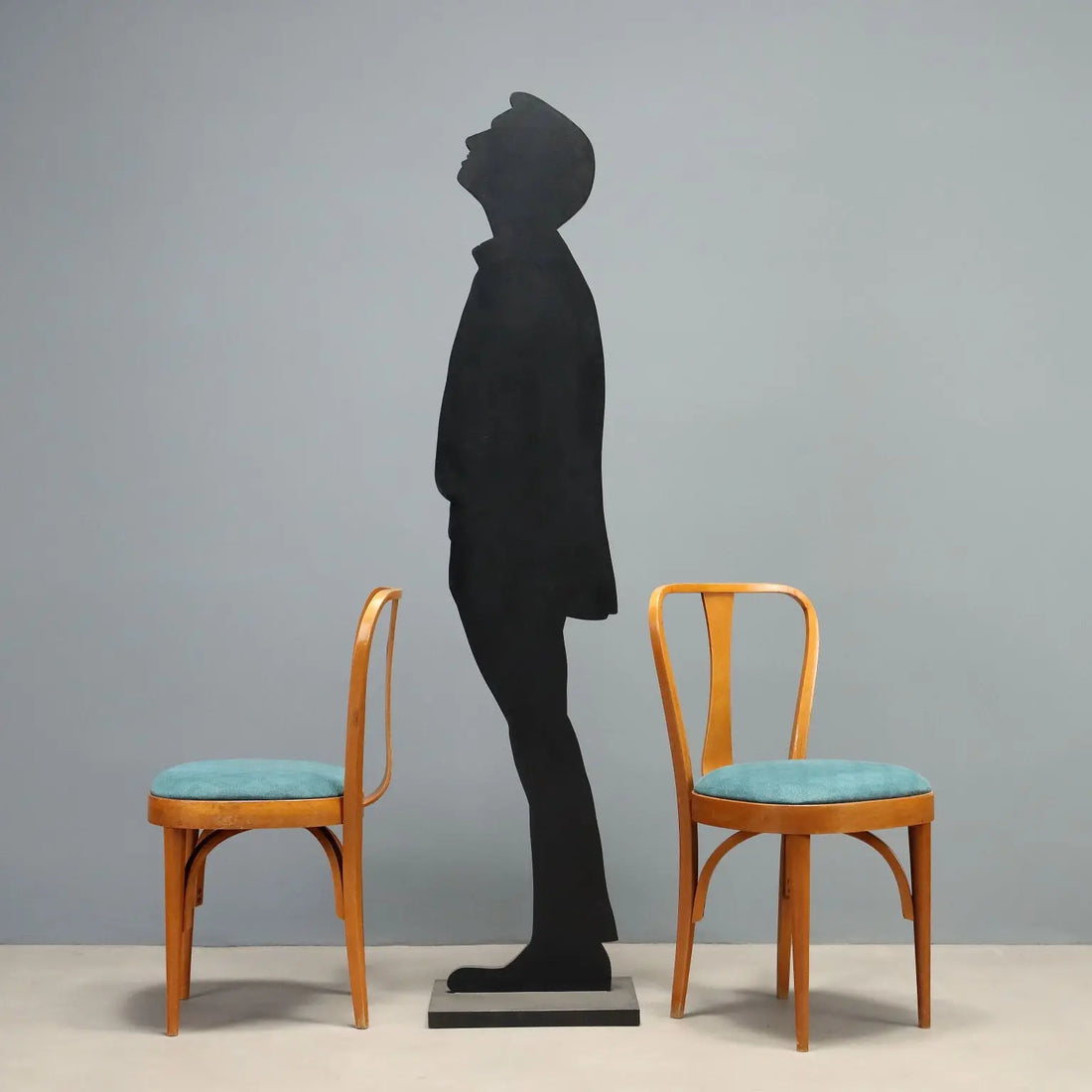 Vintage Chairs Beech Fabric Design Italy 1960s