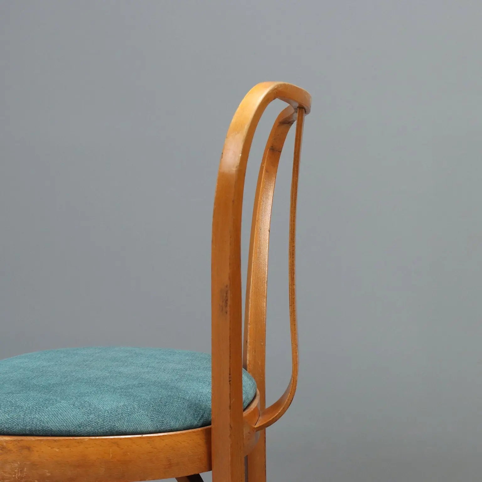 Vintage Chairs Beech Fabric Design Italy 1960s