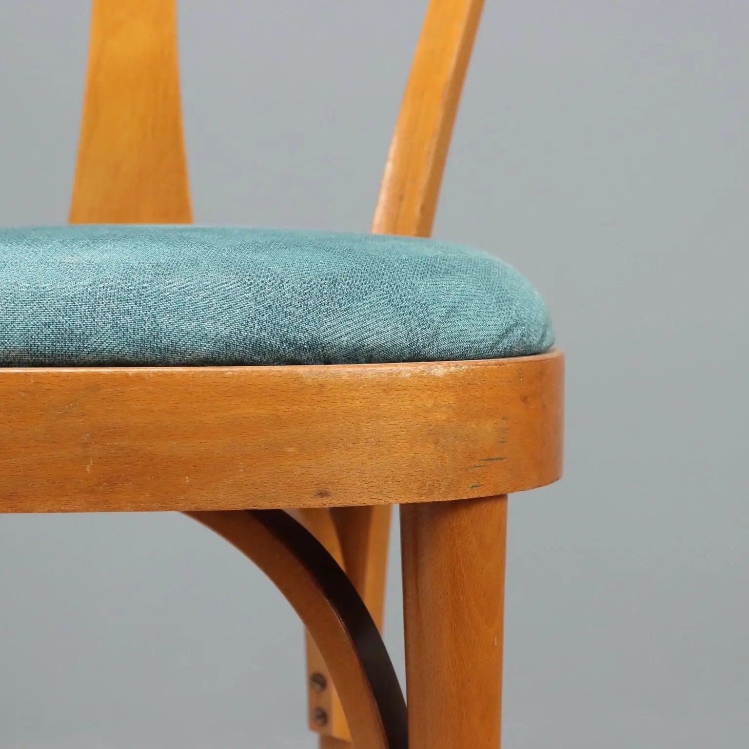 Vintage Chairs Beech Fabric Design Italy 1960s