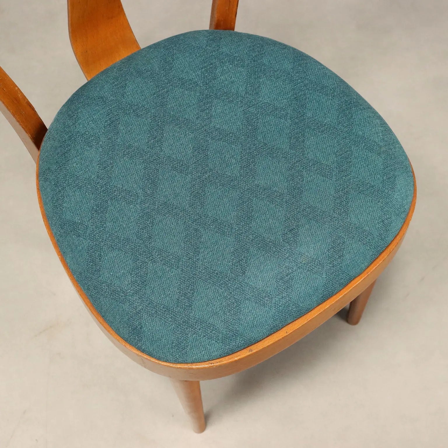 Vintage Chairs Beech Fabric Design Italy 1960s