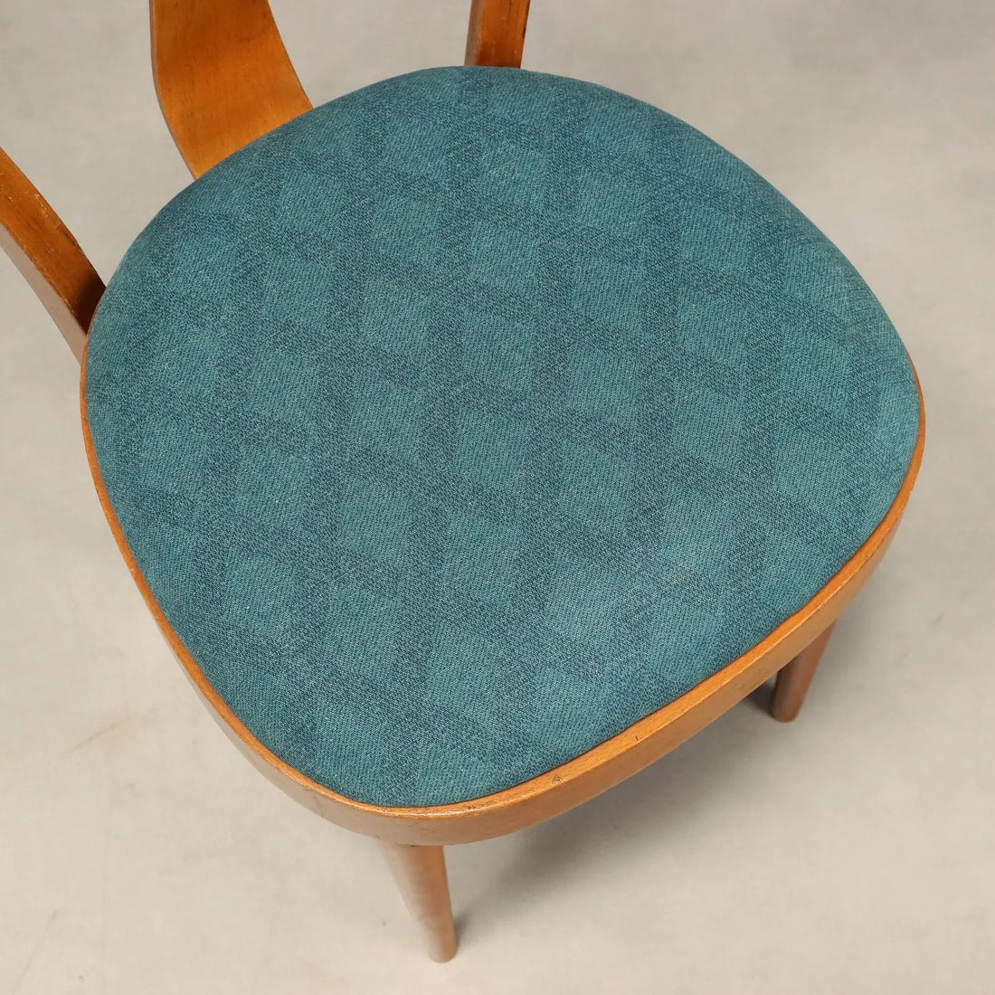 Vintage Chairs Beech Fabric Design Italy 1960s