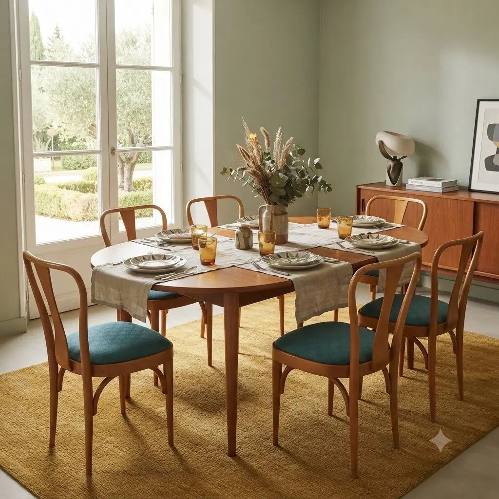 Vintage Chairs Beech Fabric Design Italy 1960s