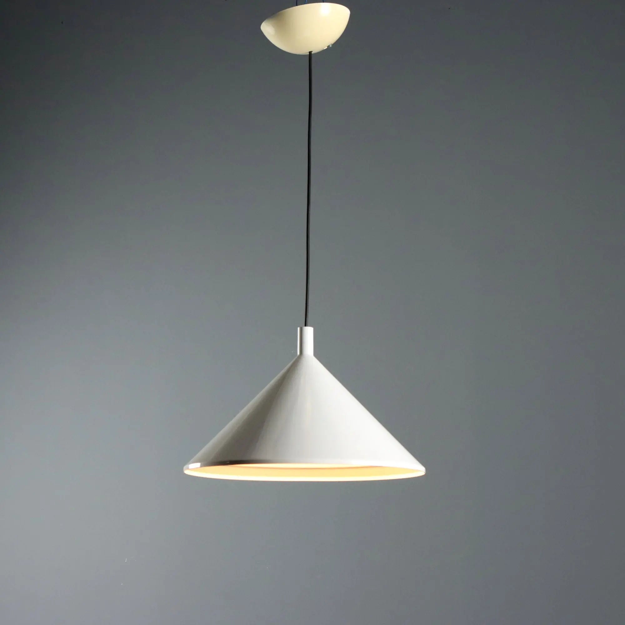 Vintage Ceiling Lamp White Aluminium Design 1980s