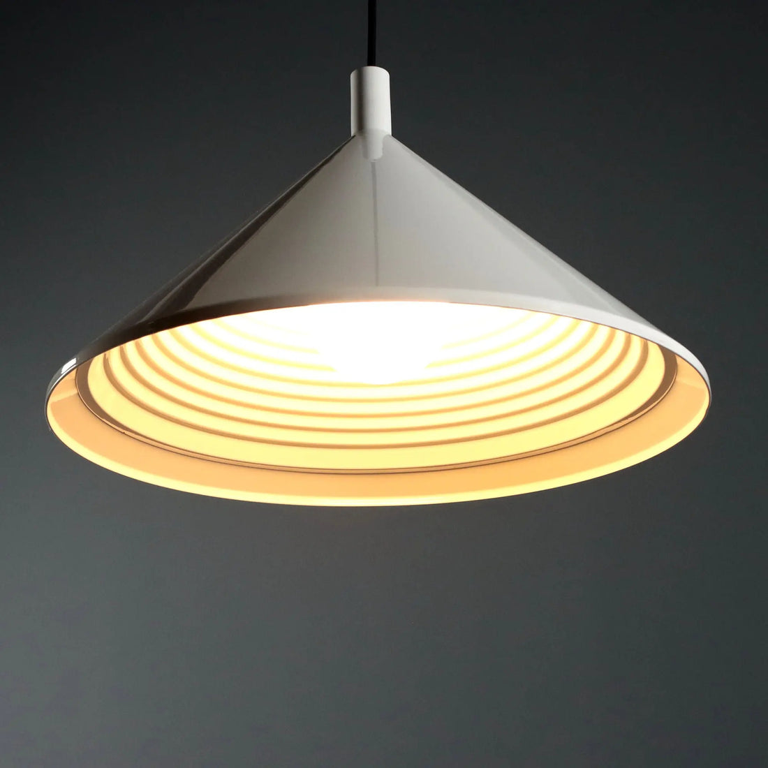 Vintage Ceiling Lamp White Aluminium Design 1980s