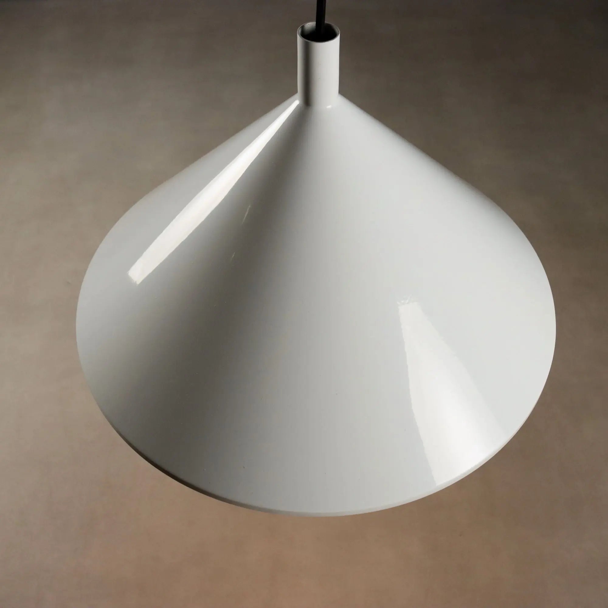 Vintage Ceiling Lamp White Aluminium Design 1980s