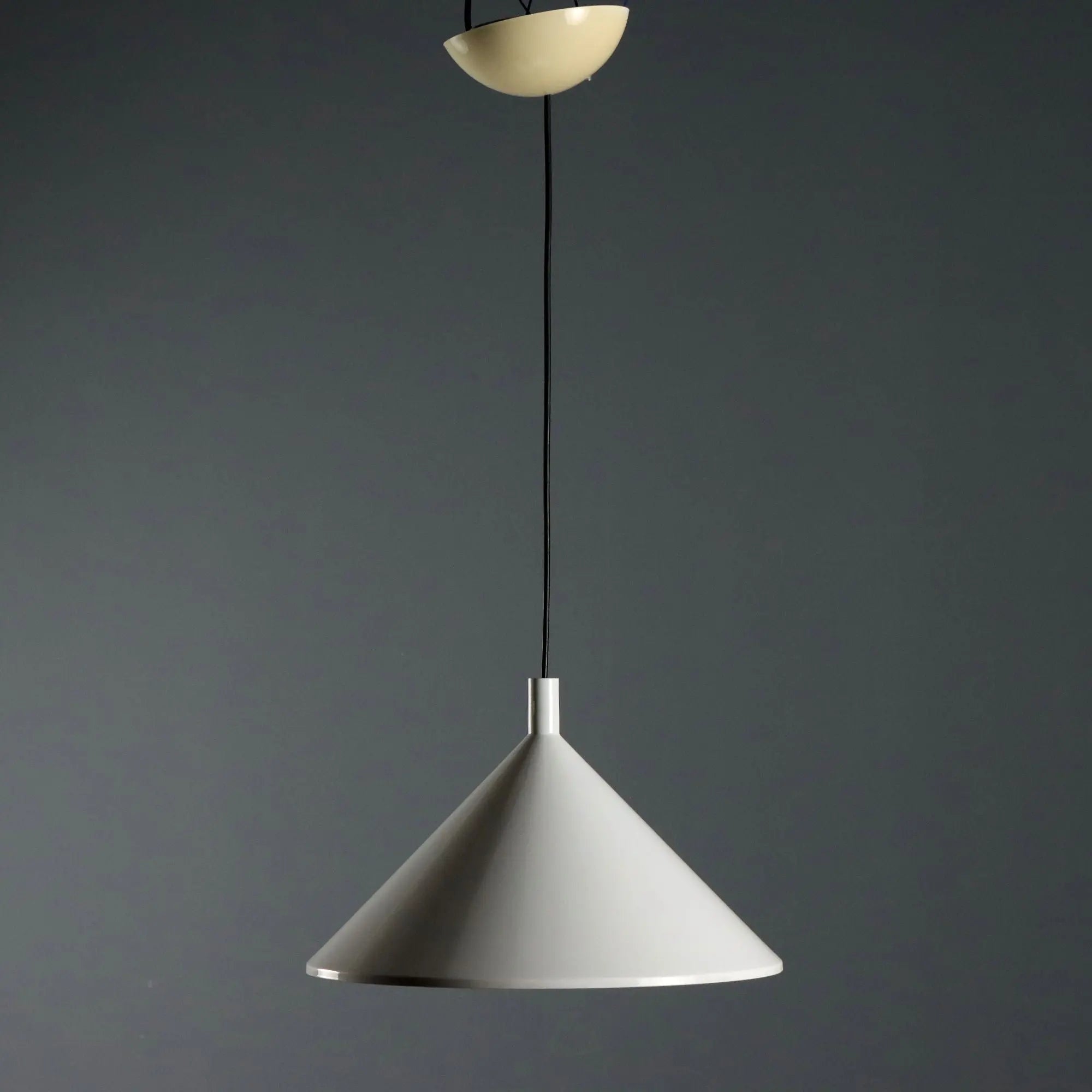 Vintage Ceiling Lamp White Aluminium Design 1980s