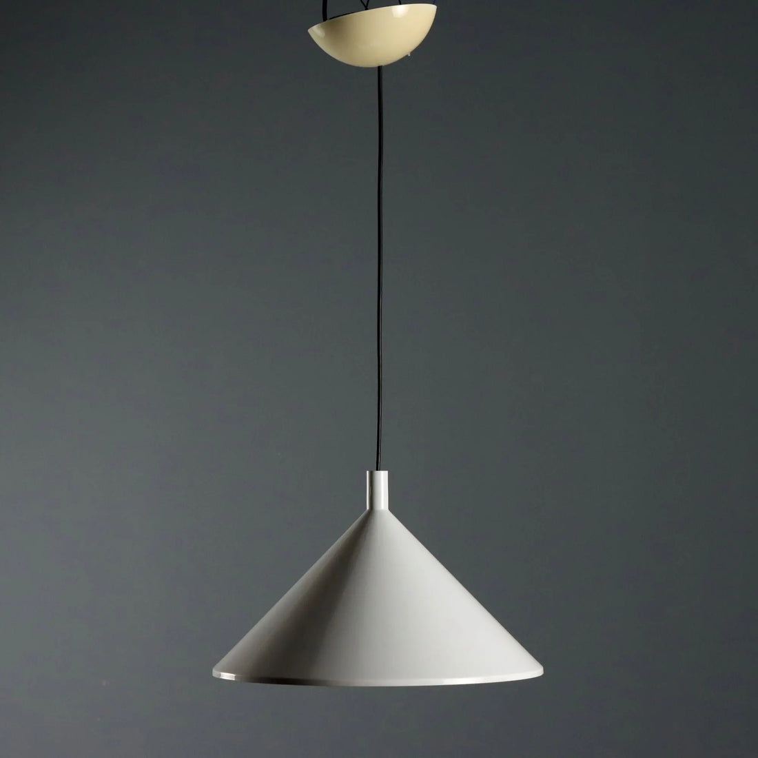 Vintage Ceiling Lamp White Aluminium Design 1980s