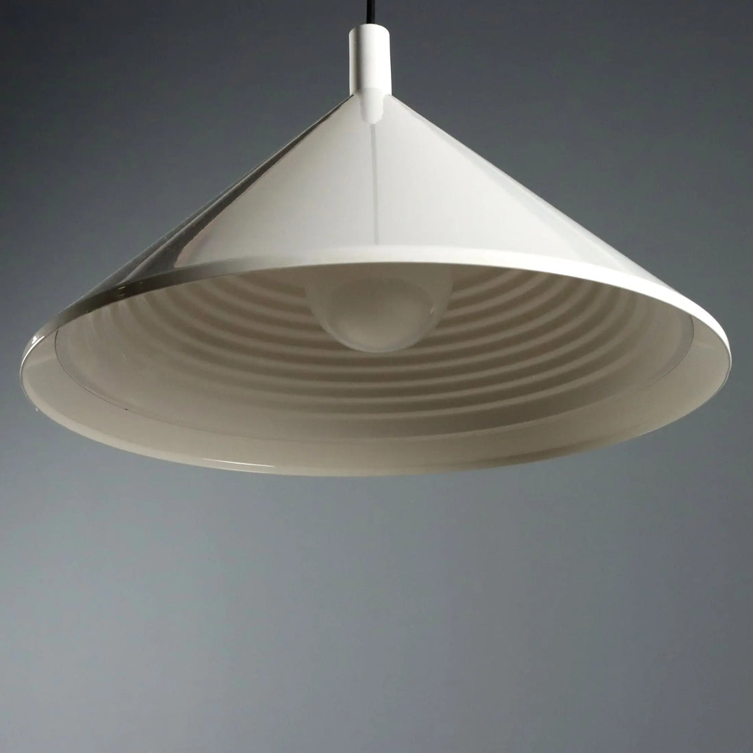 Vintage Ceiling Lamp White Aluminium Design 1980s