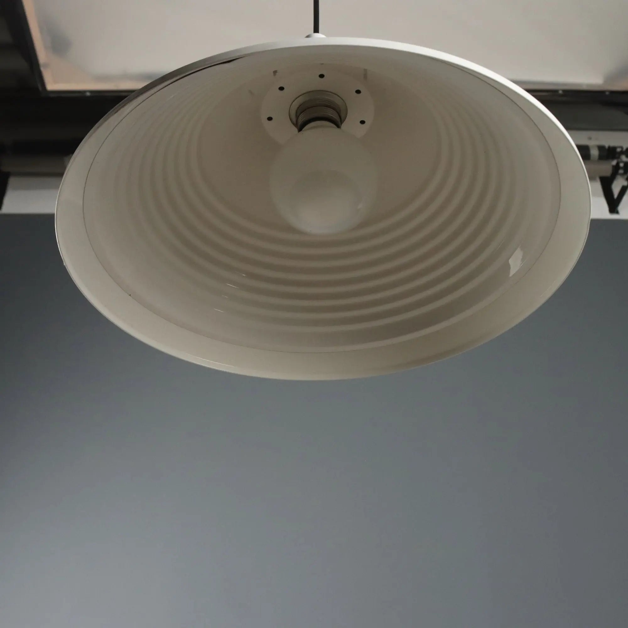 Vintage Ceiling Lamp White Aluminium Design 1980s