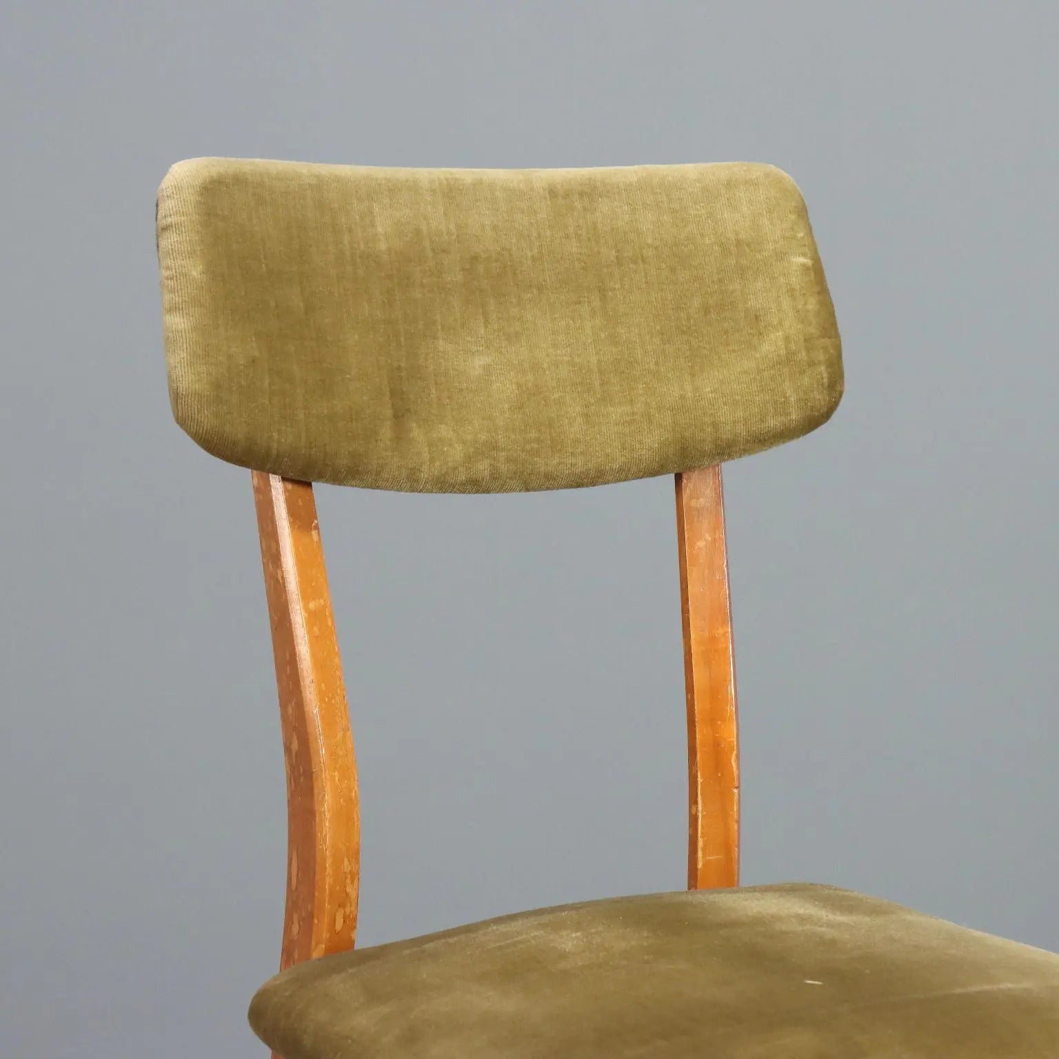 Vintage Chair Beech Velvet Design Italy 1950 To Restore