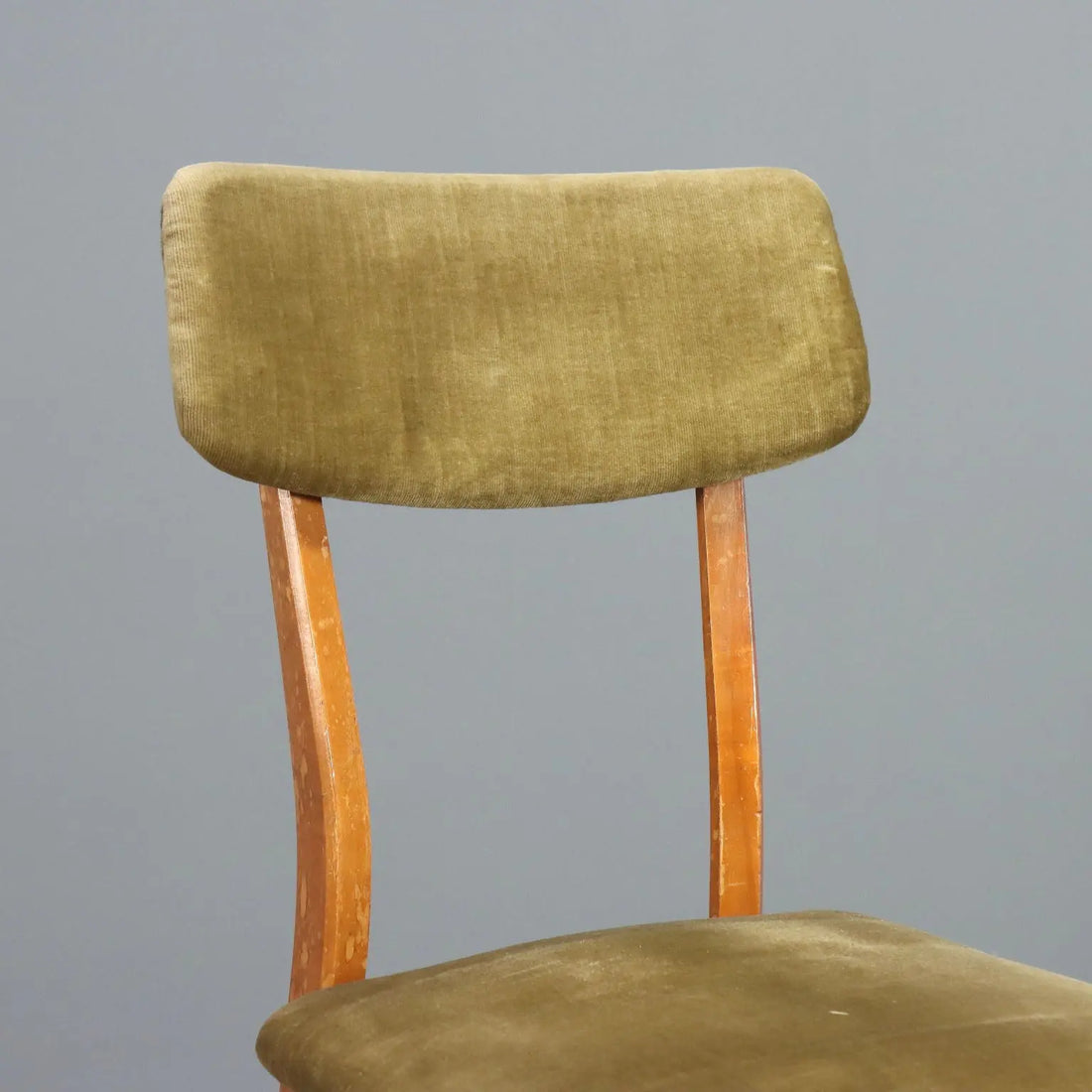 Vintage Chair Beech Velvet Design Italy 1950 To Restore