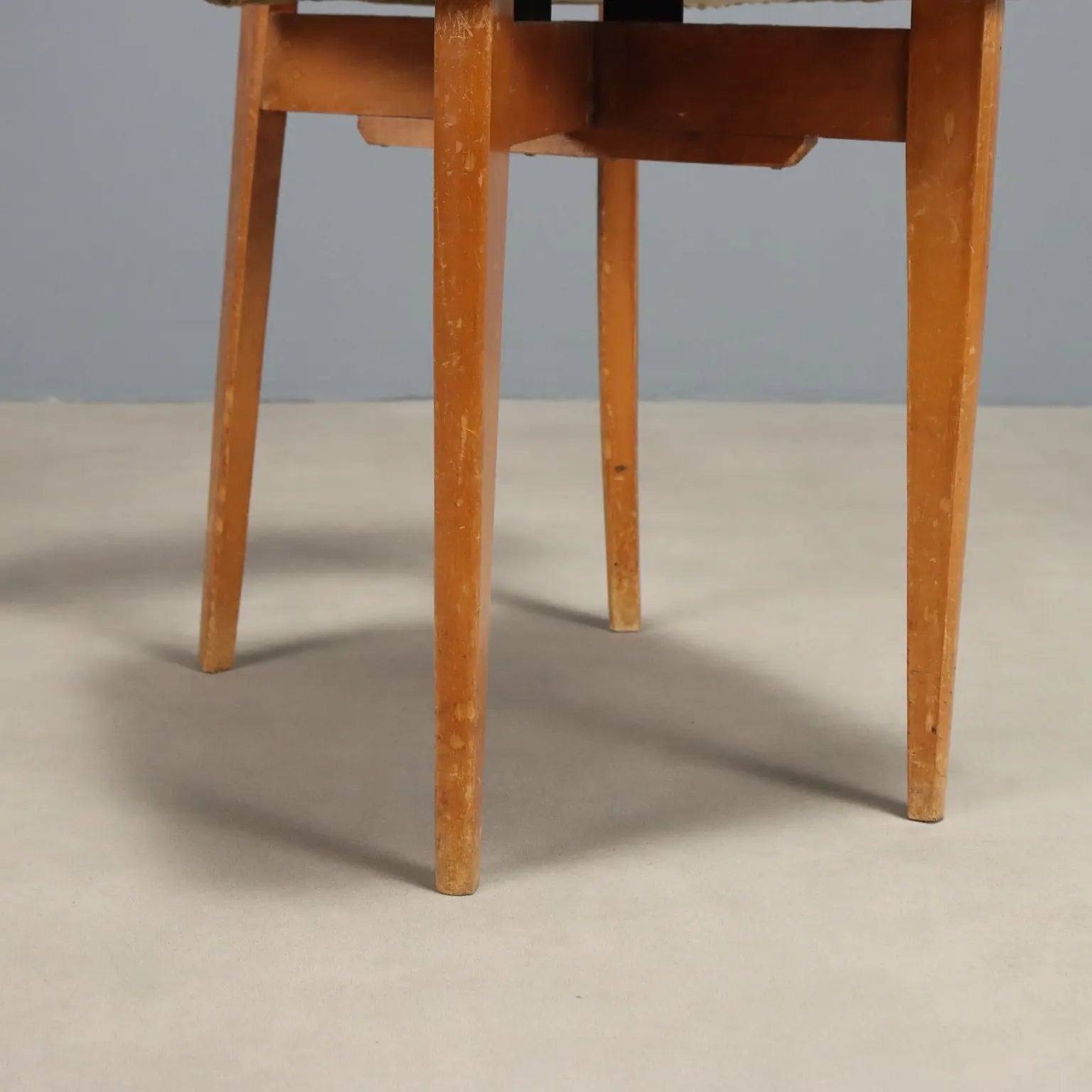 Vintage Chair Beech Velvet Design Italy 1950 To Restore