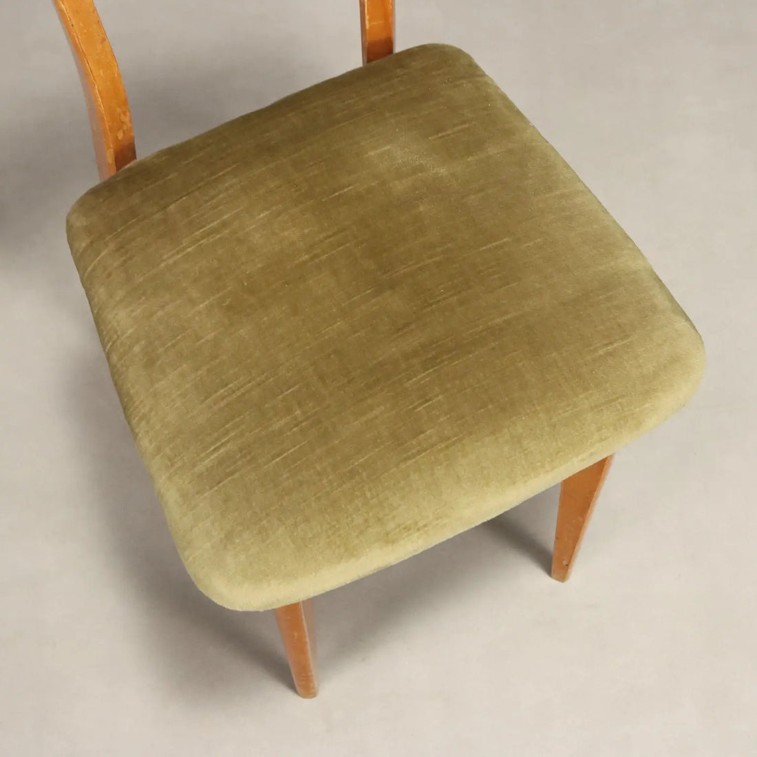 Vintage Chair Beech Velvet Design Italy 1950 To Restore