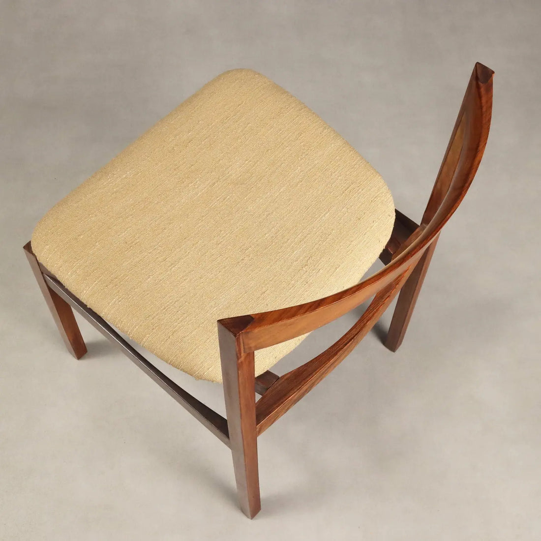 Vintage Living Room Chairs Exotic Wood Fabric Design 1960s