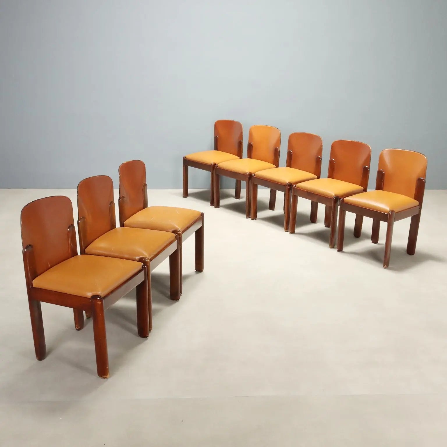 Set of Eight Chairs by Silvio Coppola for Bernini
