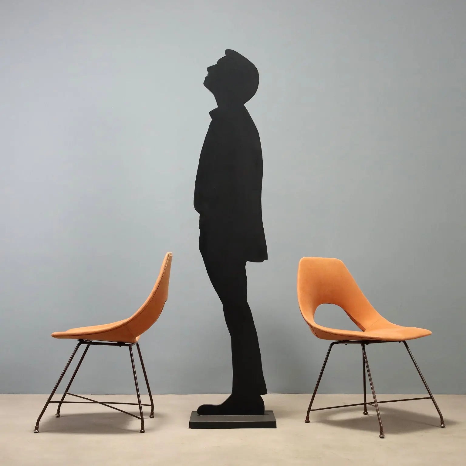 Vintage Saporiti Chairs Design Augusto Bozzi Fabric 1950s-1960s