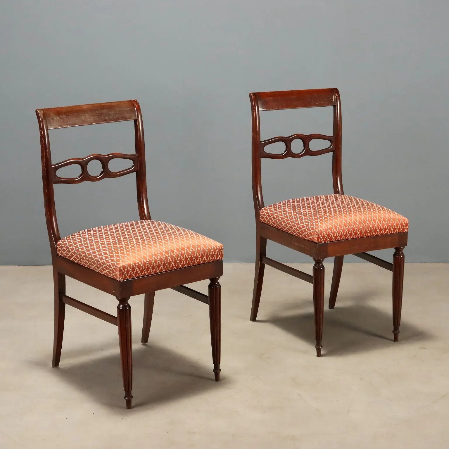 Classic '50s-'60s Chairs with Decorative Motif