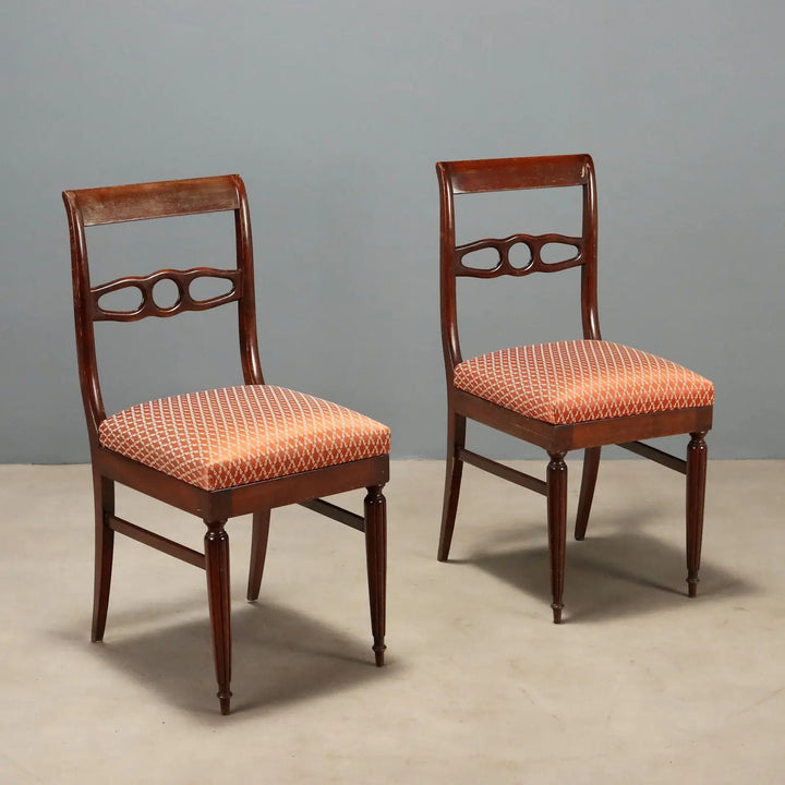 Classic '50s-'60s Chairs with Decorative Motif