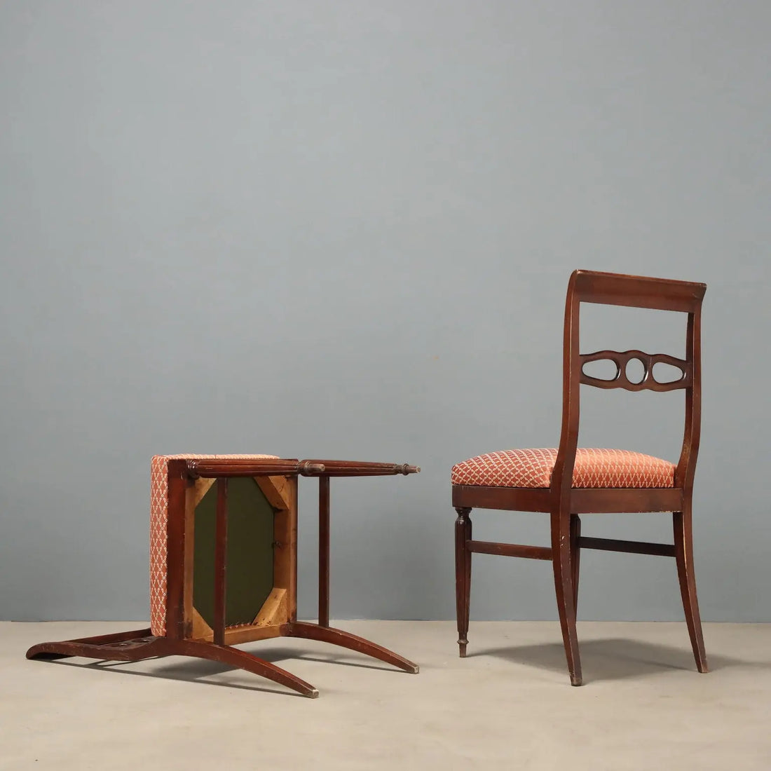 Classic '50s-'60s Chairs with Decorative Motif