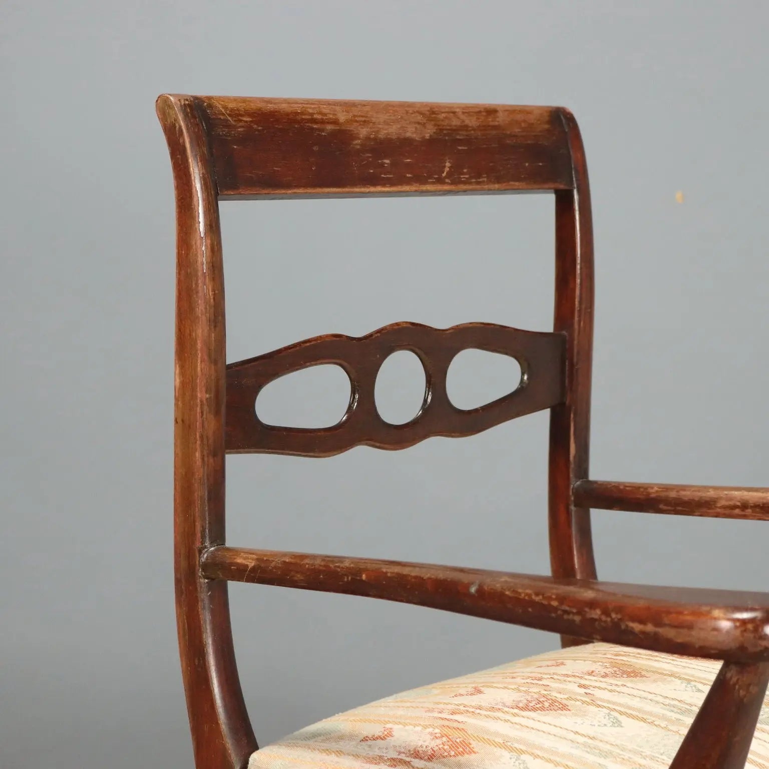 Antique Armchair Mahogany Painted Beech Italy XX Century