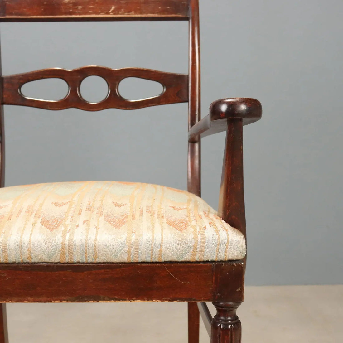 Antique Armchair Mahogany Painted Beech Italy XX Century