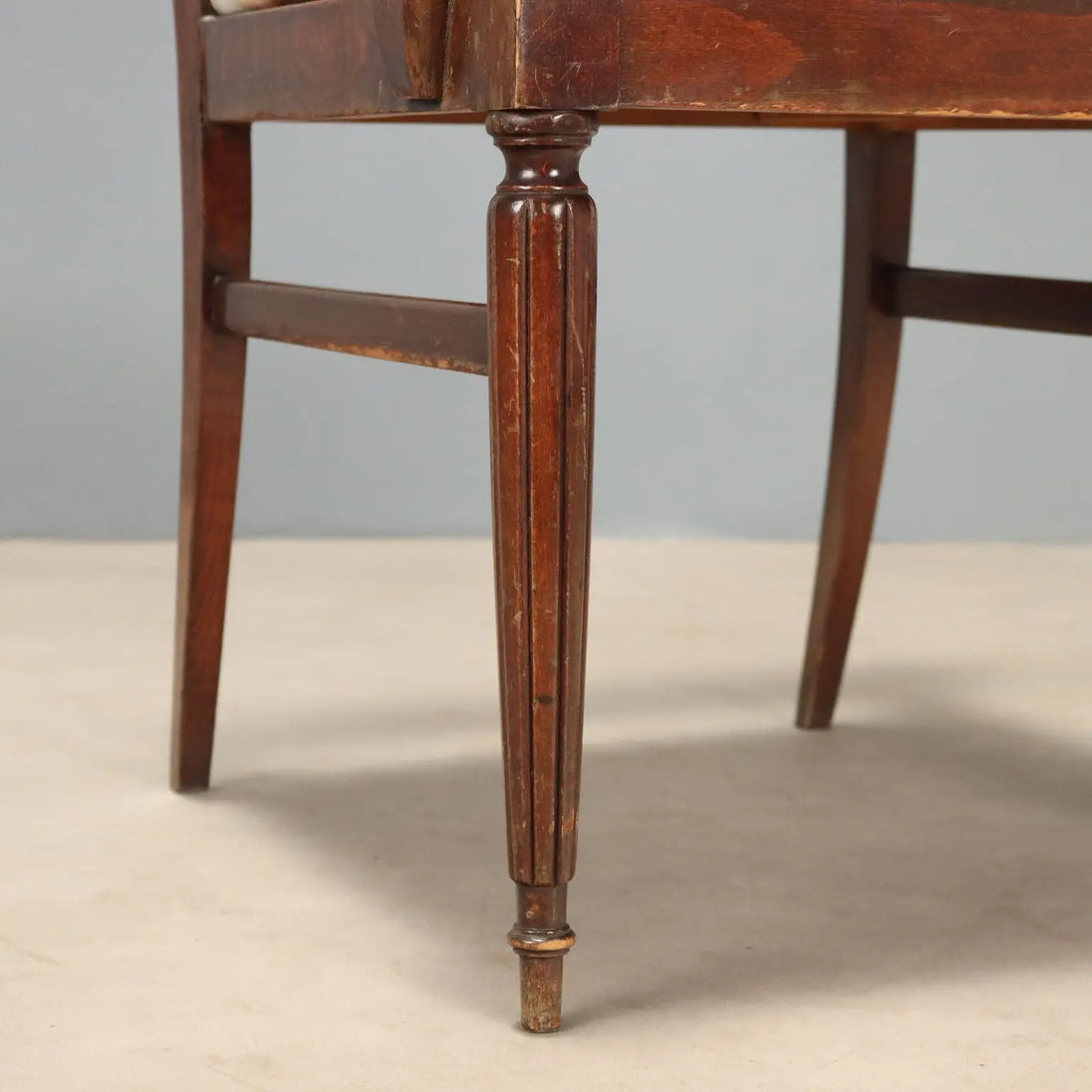 Antique Armchair Mahogany Painted Beech Italy XX Century