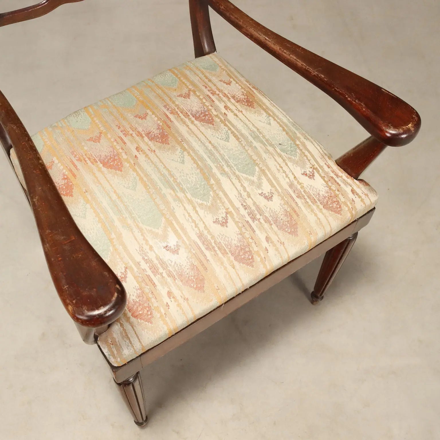 Antique Armchair Mahogany Painted Beech Italy XX Century
