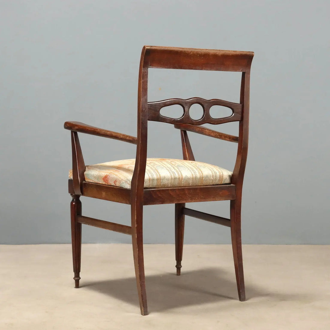 Antique Armchair Mahogany Painted Beech Italy XX Century