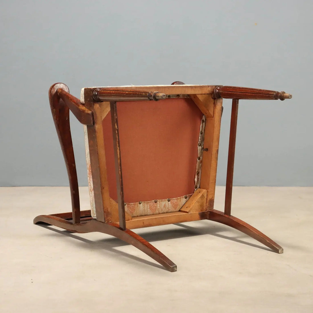 Antique Armchair Mahogany Painted Beech Italy XX Century