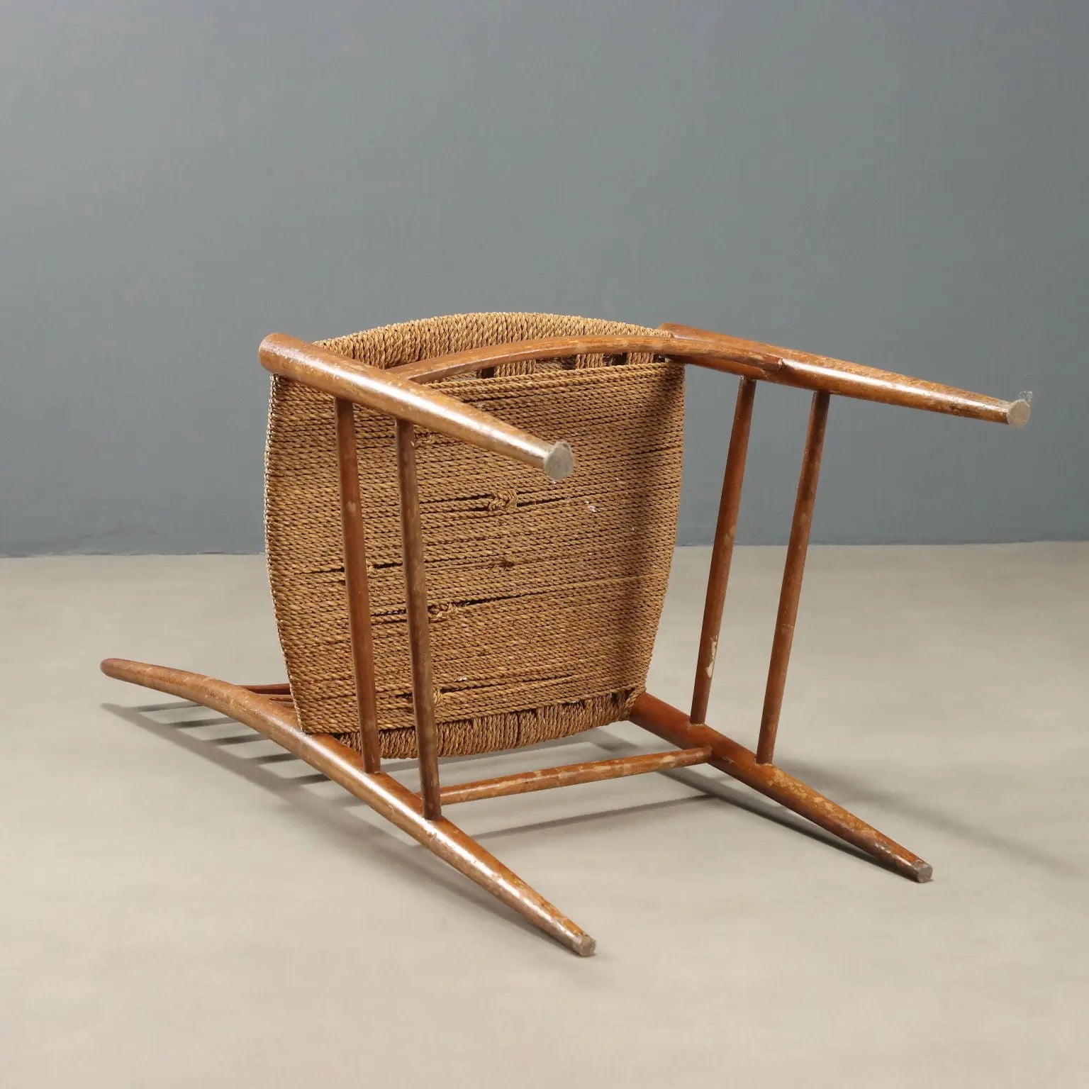 1950s Beech and Woven Cord Chairs