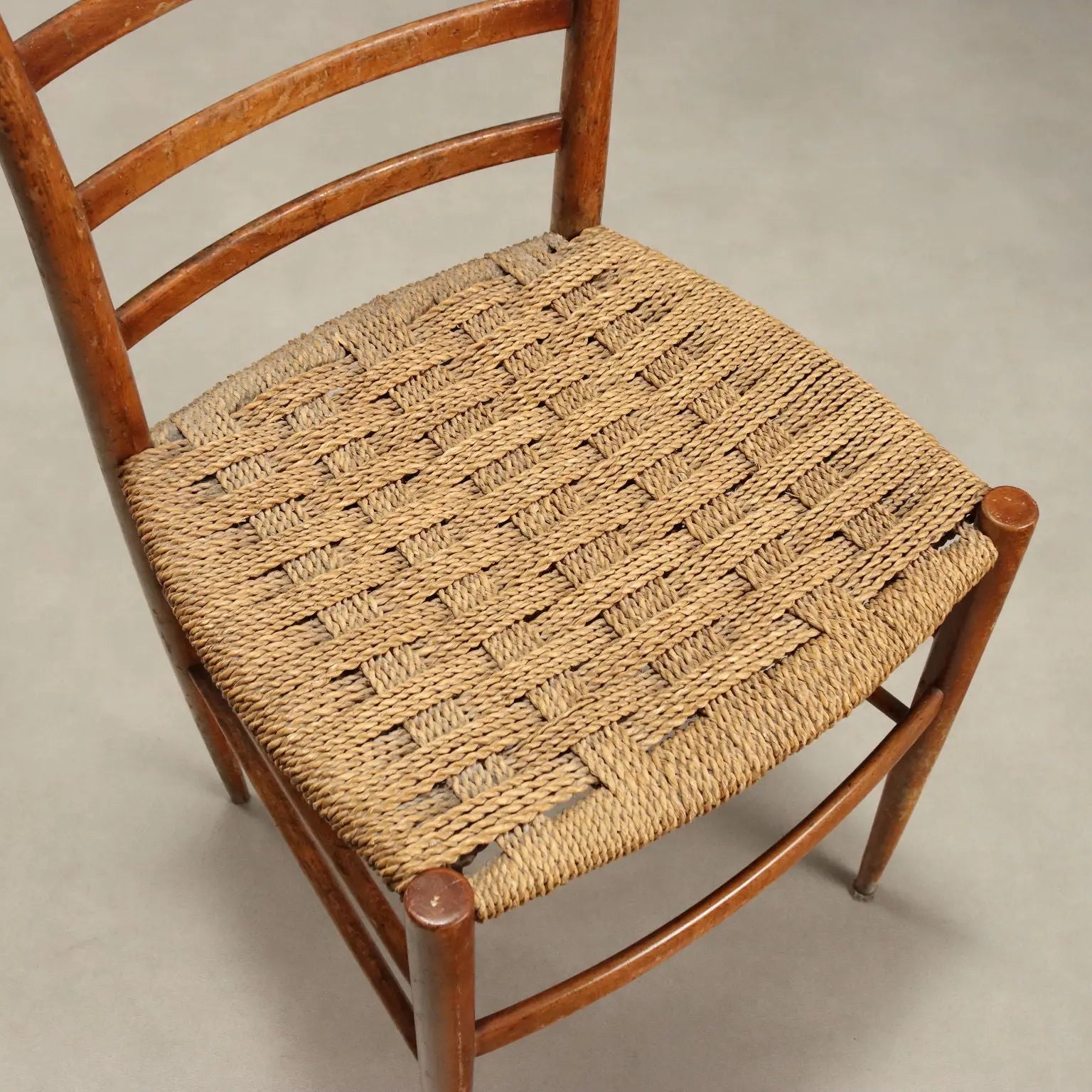 1950s Beech and Woven Cord Chairs