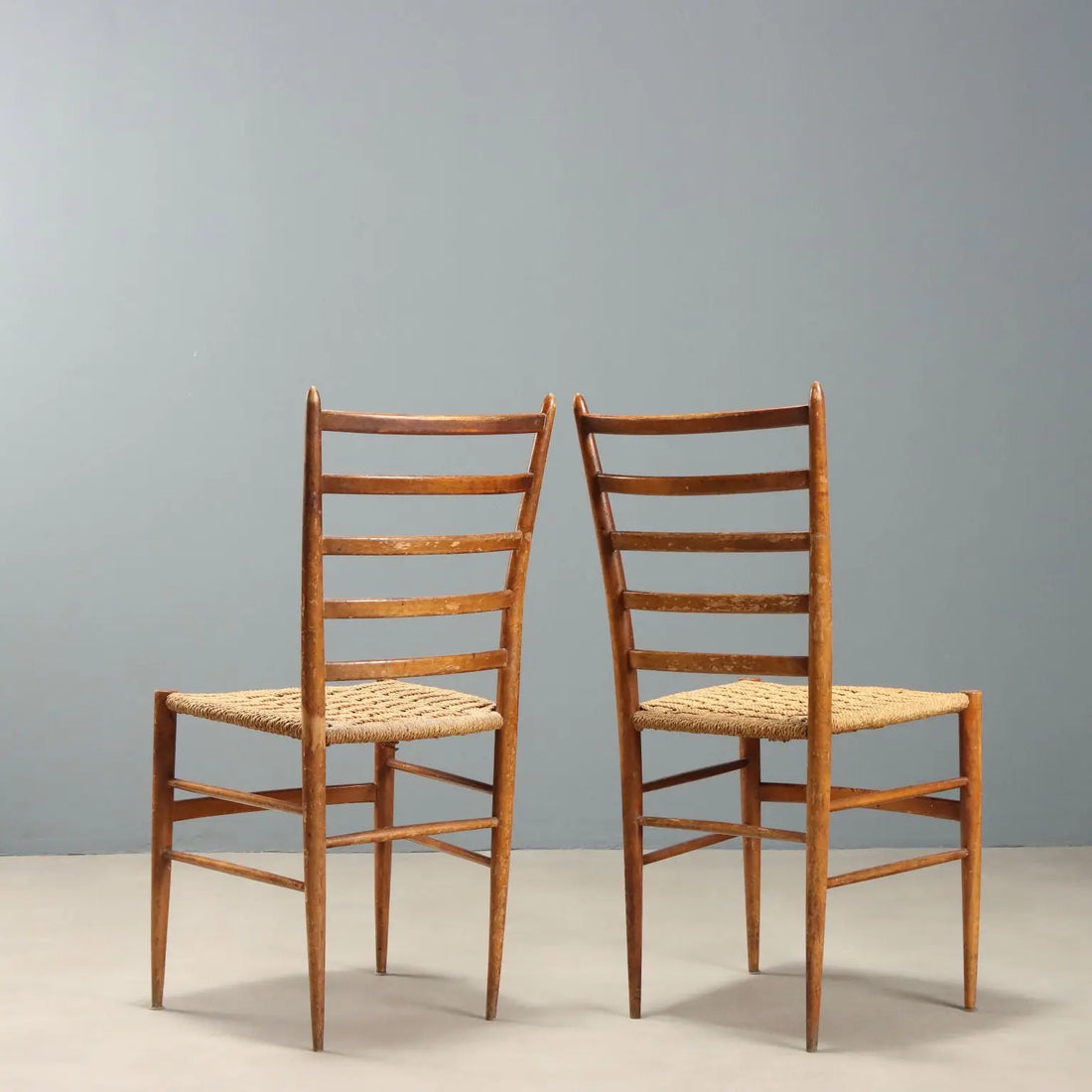1950s Beech and Woven Cord Chairs