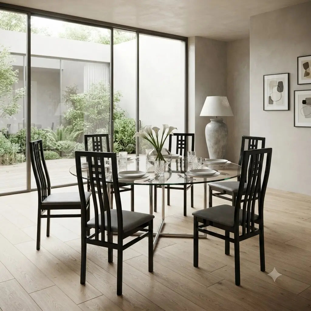 1980s Lacquered Wood and Faux Leather Chairs