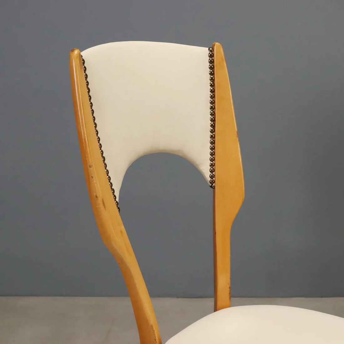 1960s Beech and Faux Leather Chairs