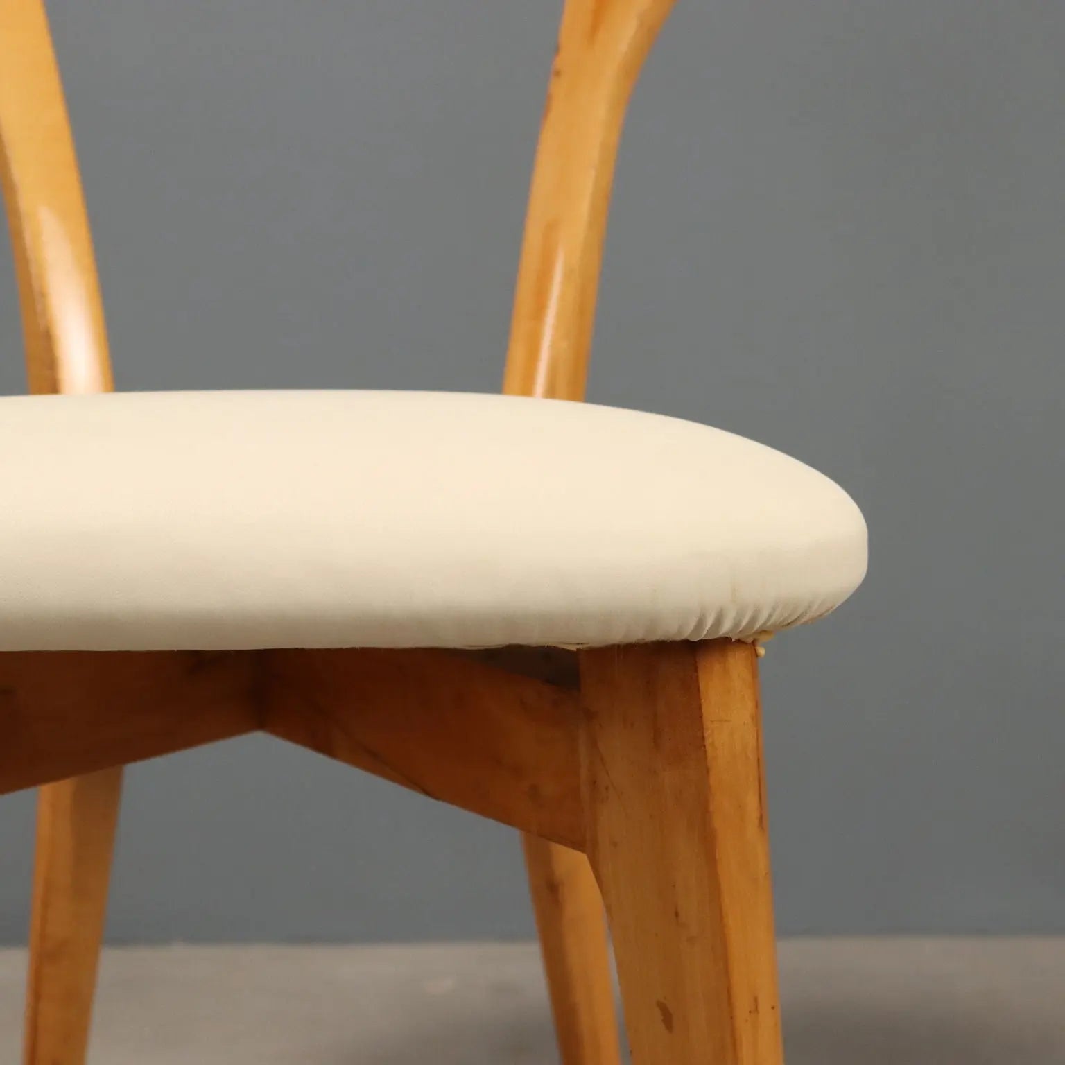 1960s Beech and Faux Leather Chairs