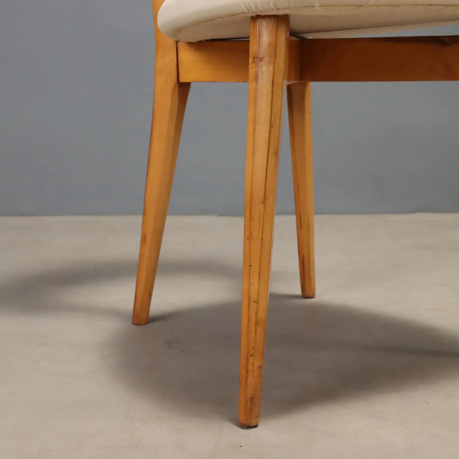 1960s Beech and Faux Leather Chairs