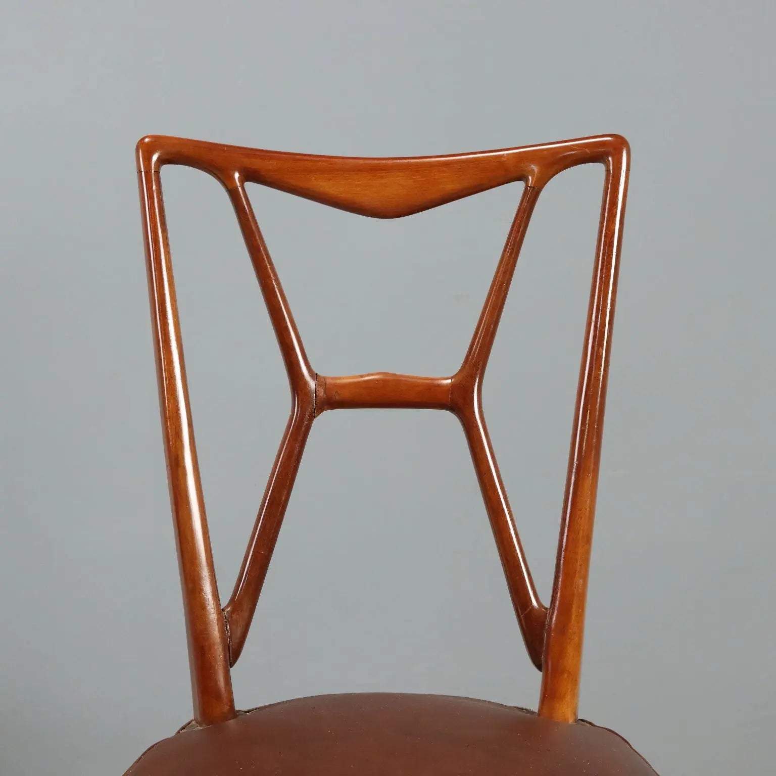 1950s Wooden and Faux Leather Dining Chairs
