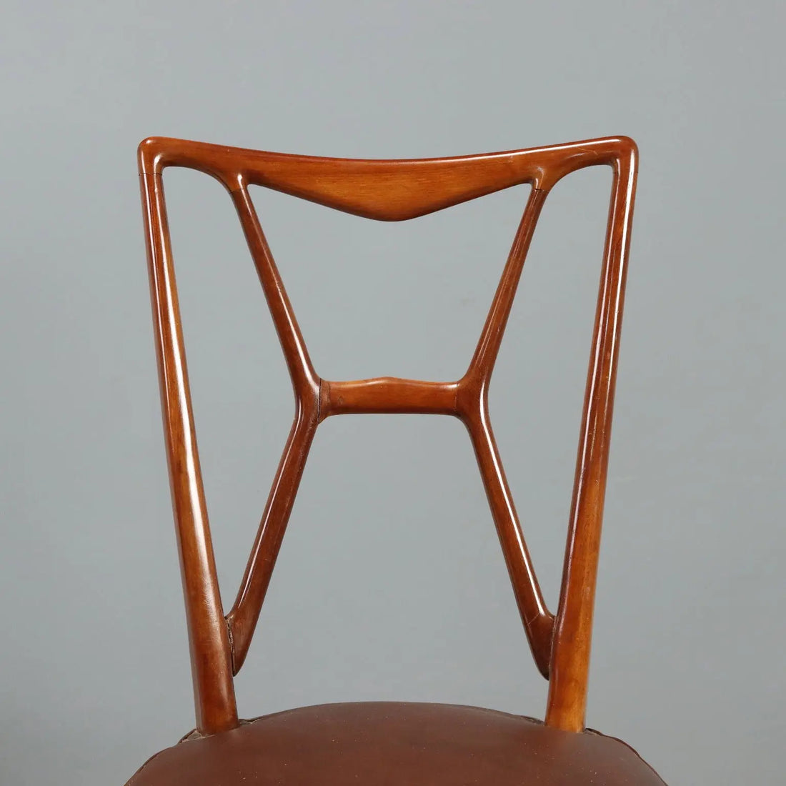 1950s Wooden and Faux Leather Dining Chairs
